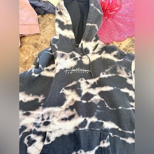 Hollister Black and Cream Hoodie